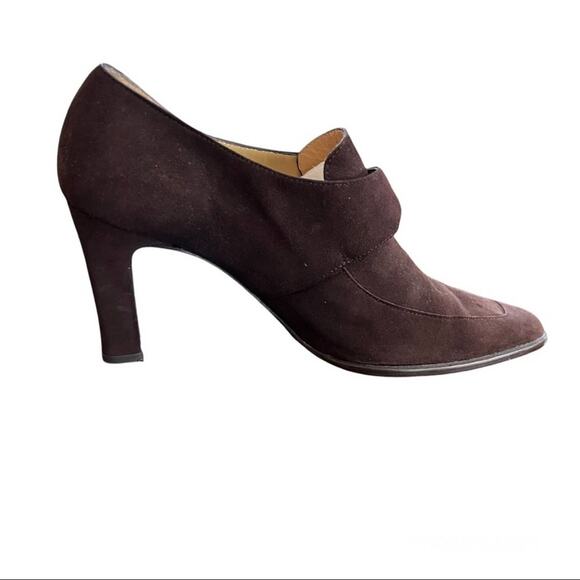 Ralph Lauren Made in Spain Brown Suede Classic Heels size 7. Leather upper. - Picture 6 of 10